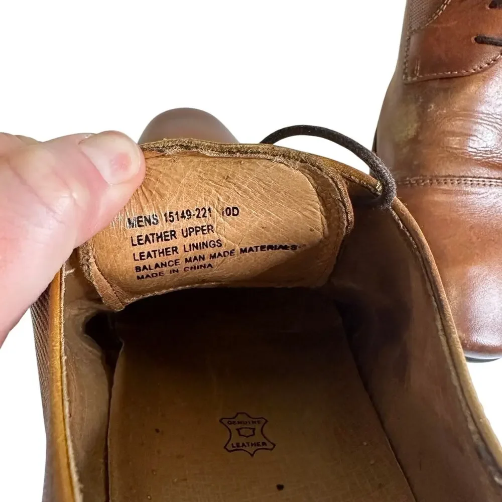 Florsheim Men’s Leather Cognac Brown Lace Up Cap Toe‎ Oxford Size 10D